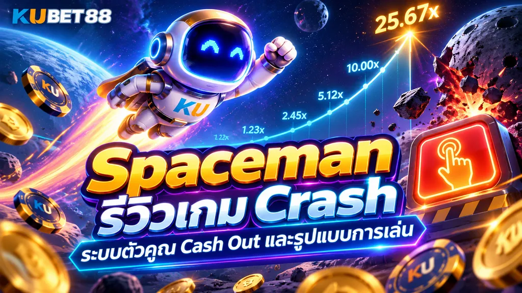 Spaceman รีวิวเกม Crash ระบบตัวคูณ Cash Out และรูปแบบการเล่น